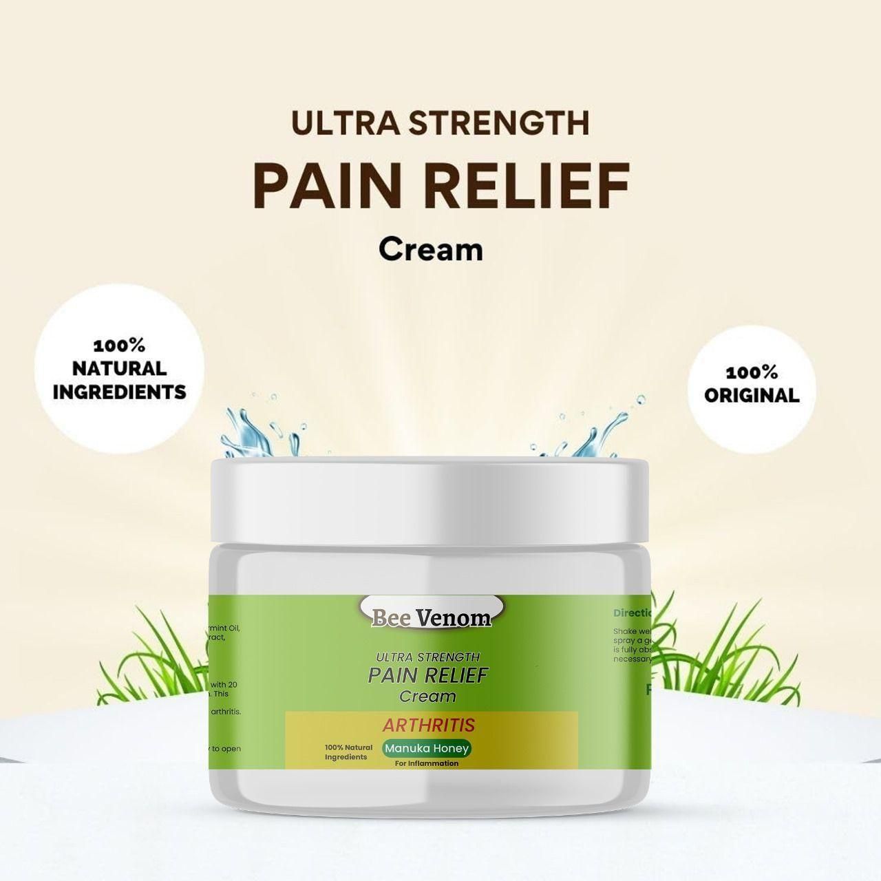 Natural Bee Venom Ultra Strength Pain Relief Cream (Pack of 2)