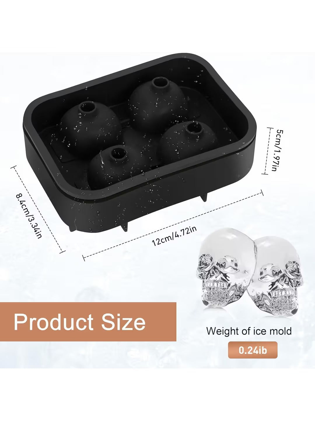 3D Skull Silicon Ice Cube Tray