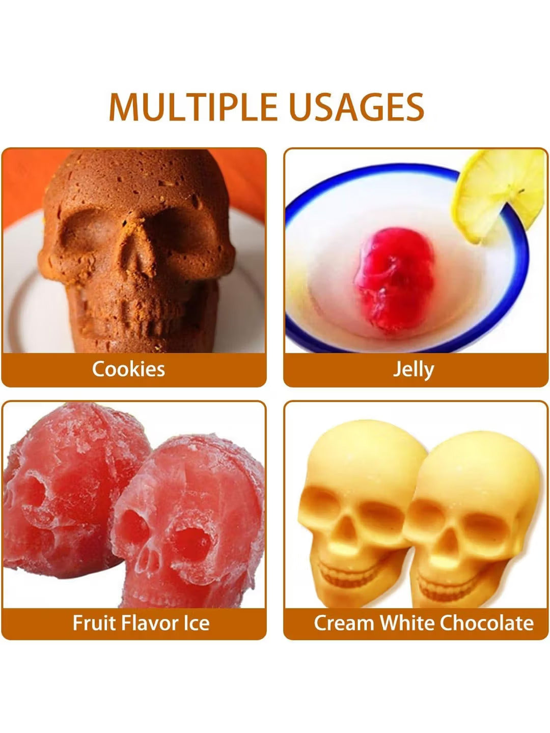 3D Skull Silicon Ice Cube Tray